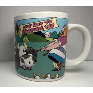 Vintage 1988 Summit Collection “ Not Out To Pasture Yet” Farm Theme Coffee Mug